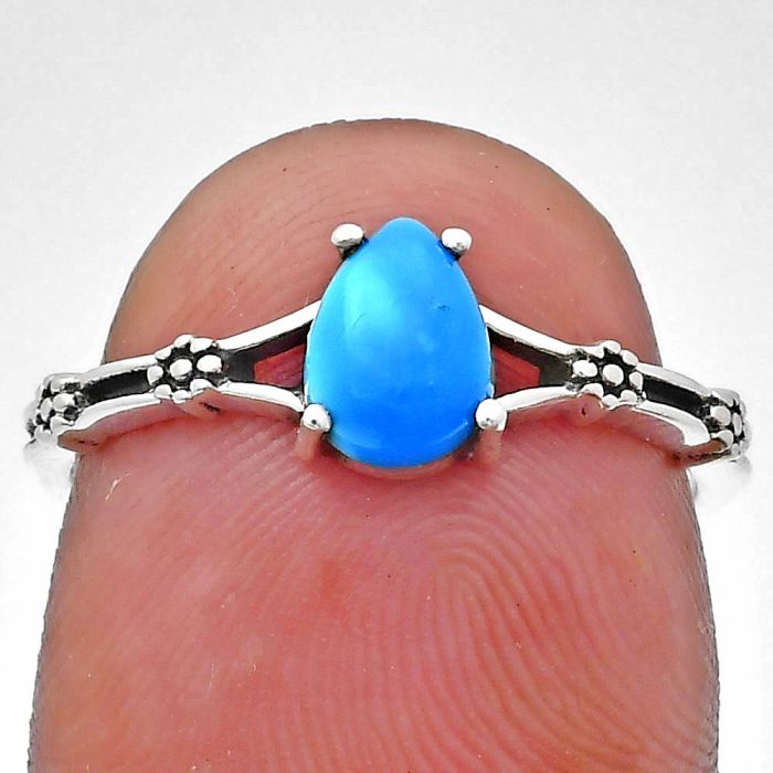 Sleeping Beauty Turquoise Ring size-7 EXR03654 R-1720, 7x5 mm