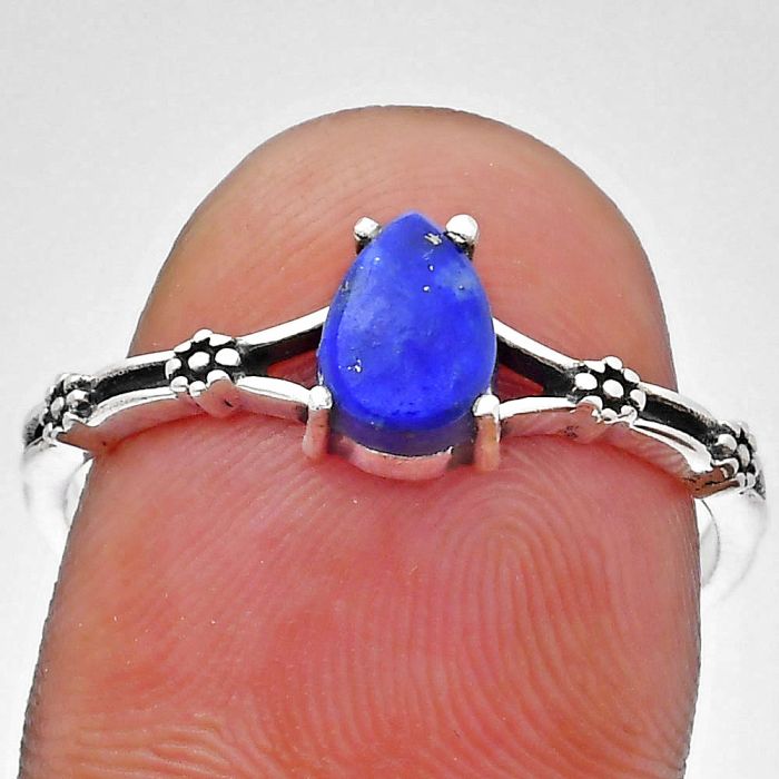 Lapis Lazuli Ring size-9 EXR03655 R-1720, 7x5 mm