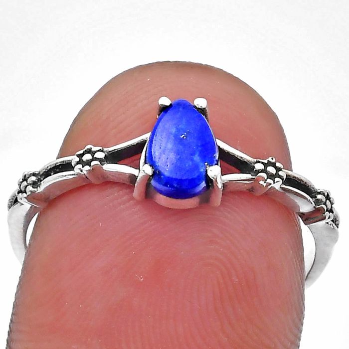 Lapis Lazuli Ring size-8.5 EXR03656 R-1720, 7x5 mm