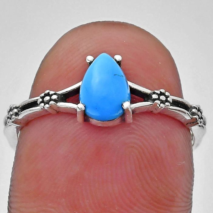 Sleeping Beauty Turquoise Ring size-8 EXR03660 R-1720, 7x5 mm