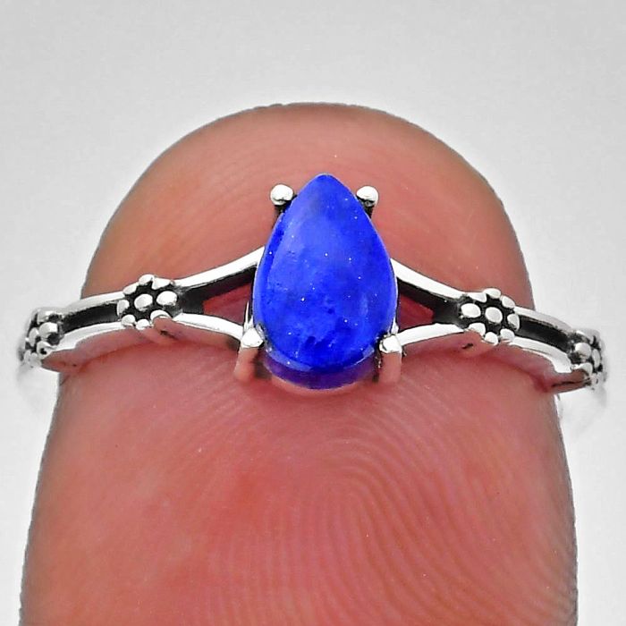 Lapis Lazuli Ring size-7 EXR03661 R-1720, 7x5 mm