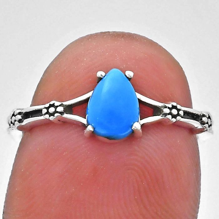 Sleeping Beauty Turquoise Ring size-7 EXR03662 R-1720, 7x5 mm