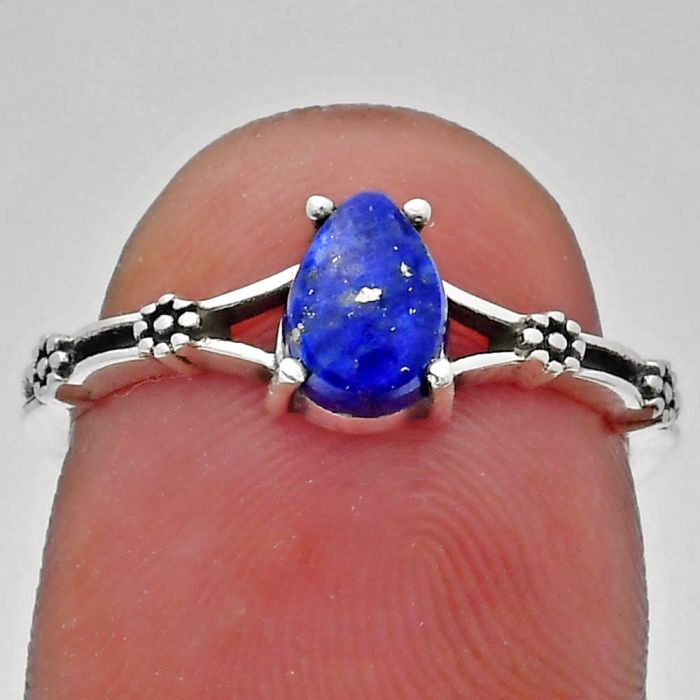 Lapis Lazuli Ring size-7 EXR03663 R-1720, 7x5 mm