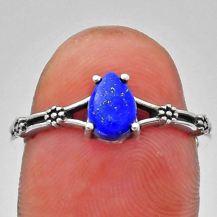 Lapis Lazuli Ring size-8 EXR03666 R-1720, 7x5 mm