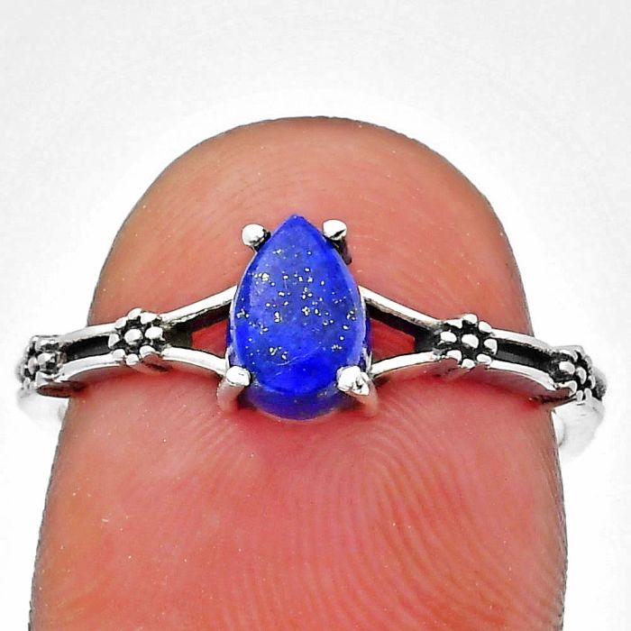 Lapis Lazuli Ring size-7.5 EXR03667 R-1720, 7x5 mm