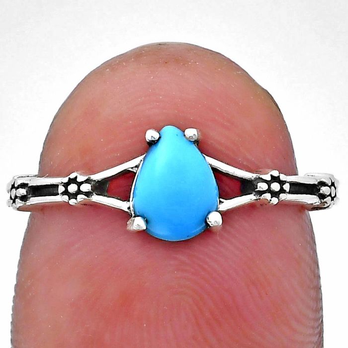 Sleeping Beauty Turquoise Ring size-7 EXR03670 R-1720, 7x5 mm