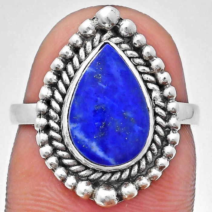 Lapis Lazuli Ring size-7 EXR03672 R-1154, 8x12 mm