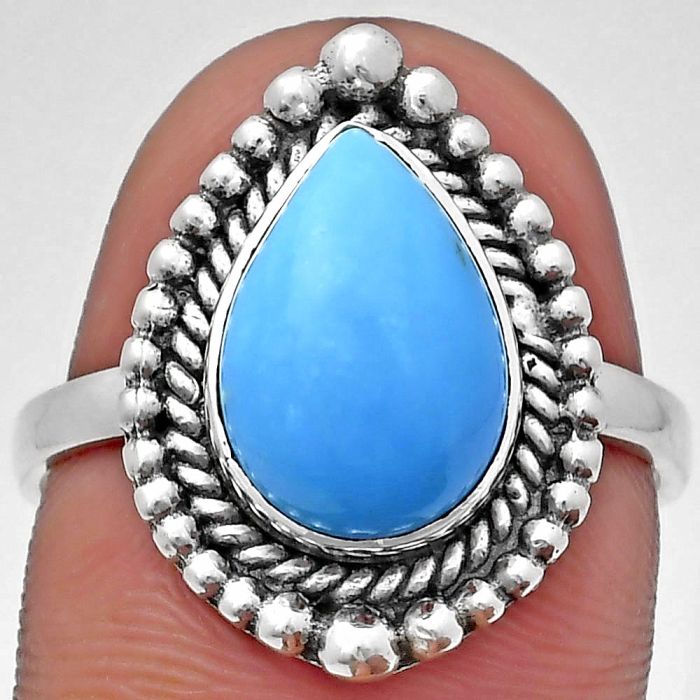 Sleeping Beauty Turquoise Ring size-8.5 EXR03676 R-1154, 8x12 mm