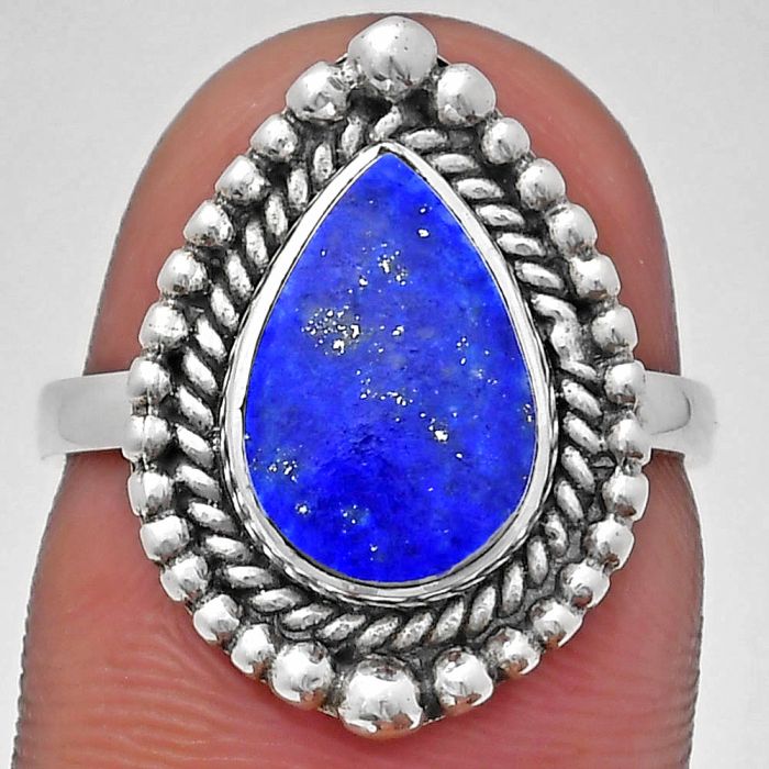 Lapis Lazuli Ring size-7 EXR03680 R-1154, 8x12 mm