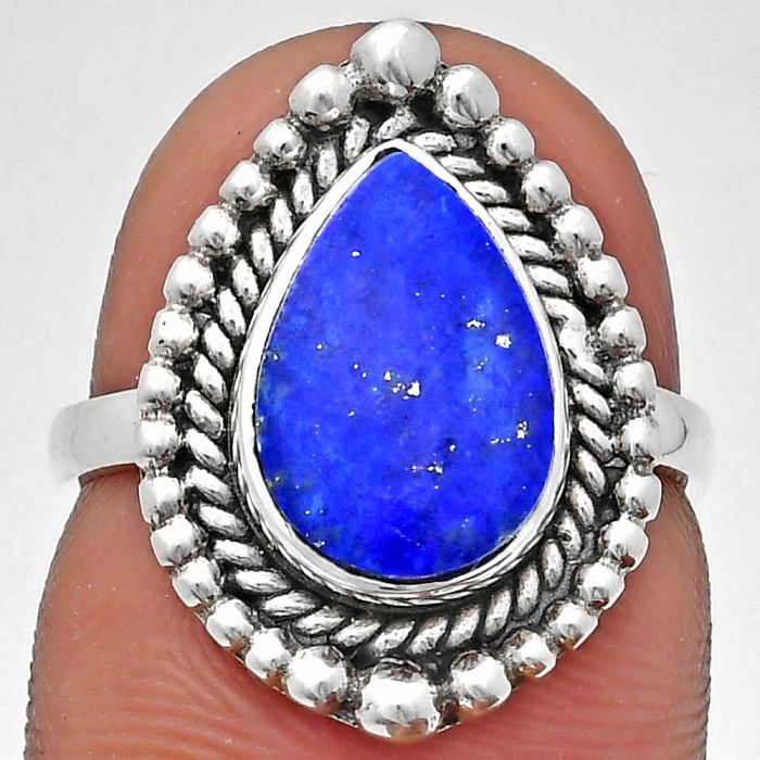 Lapis Lazuli Ring size-6 EXR03685 R-1154, 8x12 mm