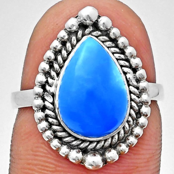 Sleeping Beauty Turquoise Ring size-7 EXR03686 R-1154, 8x12 mm