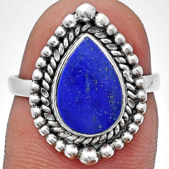 Lapis Lazuli Ring size-7 EXR03689 R-1154, 8x12 mm