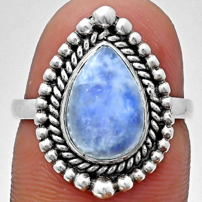 Rainbow Moonstone Ring size-7 EXR03690 R-1154, 8x12 mm