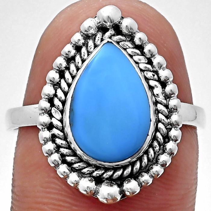 Sleeping Beauty Turquoise Ring size-6 EXR03697 R-1154, 8x12 mm