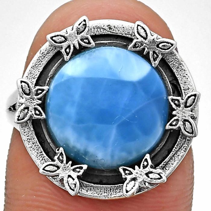 Larimar (Dominican Republic) Ring size-7 EXR03723 R-1716, 12x12 mm