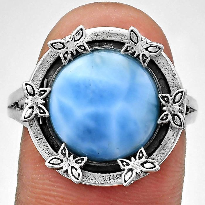 Larimar (Dominican Republic) Ring size-9.5 EXR03745 R-1716, 12x12 mm