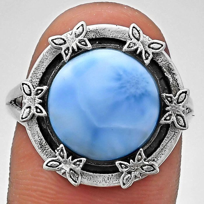 Larimar (Dominican Republic) Ring size-8.5 EXR03751 R-1716, 12x12 mm