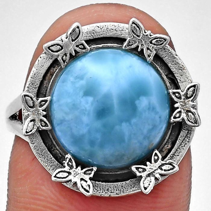 Larimar (Dominican Republic) Ring size-7 EXR03752 R-1716, 12x12 mm