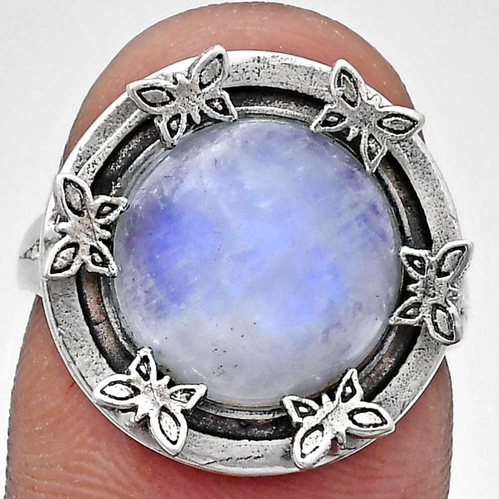 Rainbow Moonstone Ring size-7 EXR03755 R-1716, 12x12 mm