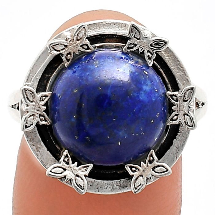 Lapis Lazuli Ring size-8.5 EXR03761 R-1716, 12x12 mm