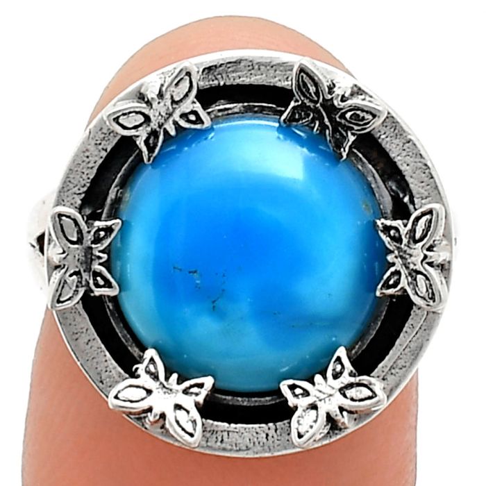 Natural Turquoise Morenci Mine Ring size-7 EXR03763 R-1716, 12x12 mm