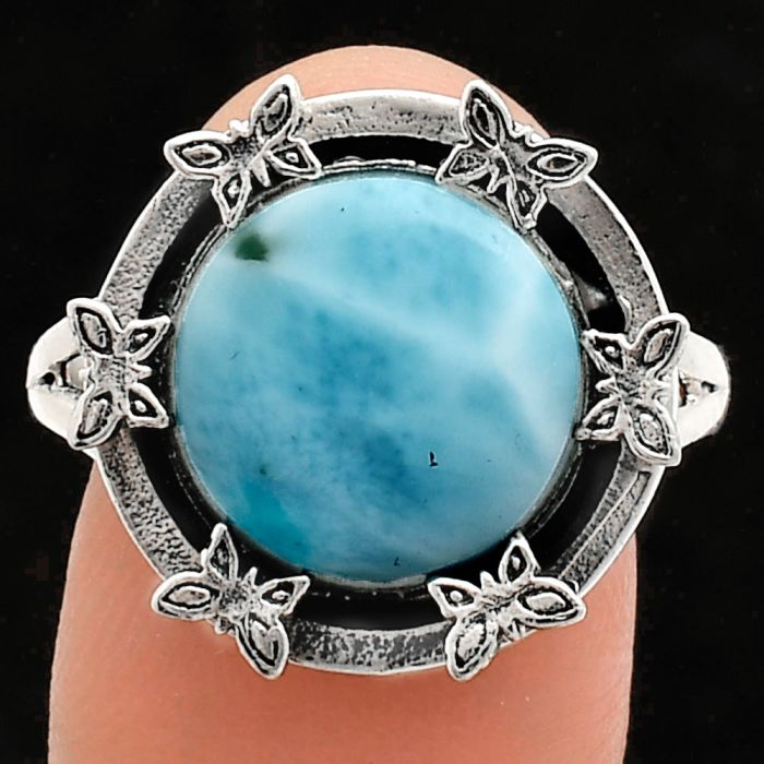 Larimar (Dominican Republic) Ring size-9.5 EXR03784 R-1716, 12x12 mm