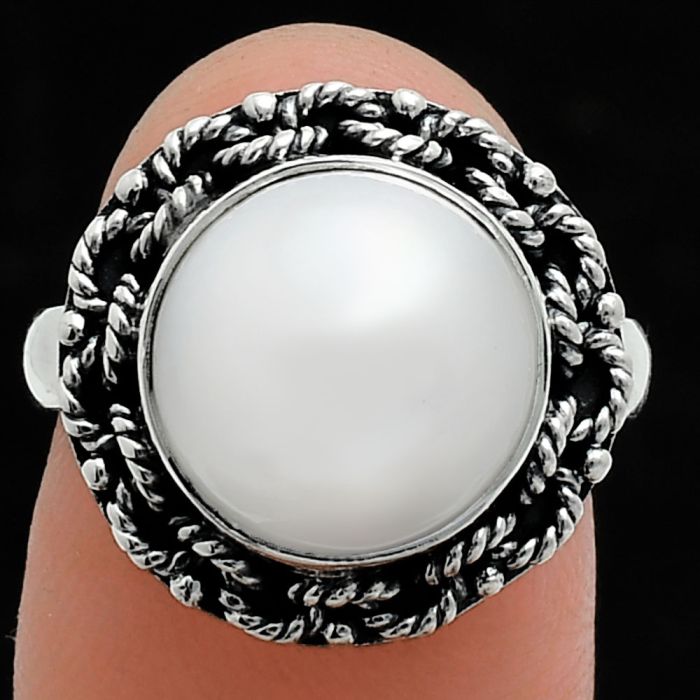 Natural Fresh Water Pearl Ring size-8.5 EXR03800 R-1266, 11x11 mm