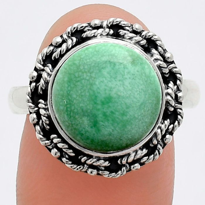 Utah Variscite Ring size-9.5 EXR03816 R-1266, 12x12 mm