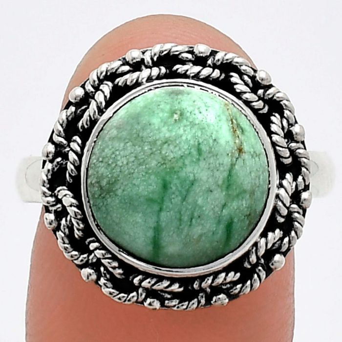 Utah Variscite Ring size-9 EXR03818 R-1266, 12x12 mm