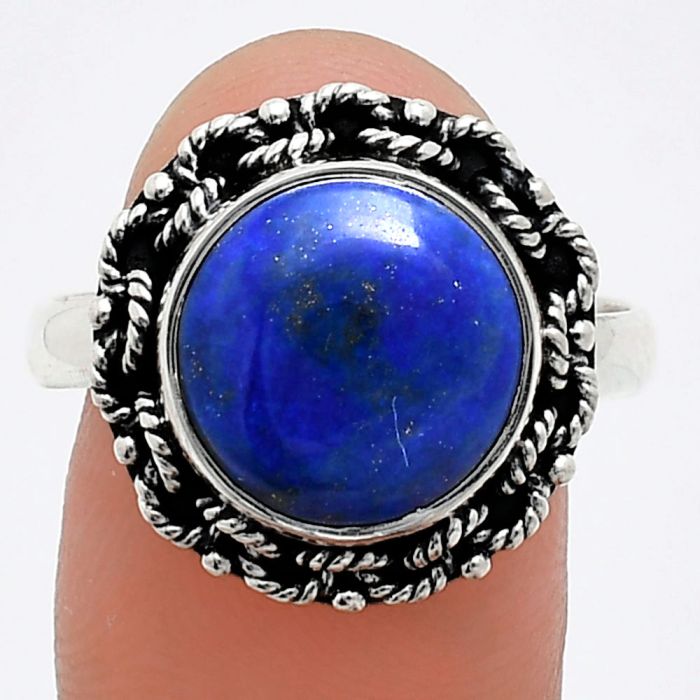 Lapis Lazuli Ring size-9 EXR03819 R-1266, 12x12 mm