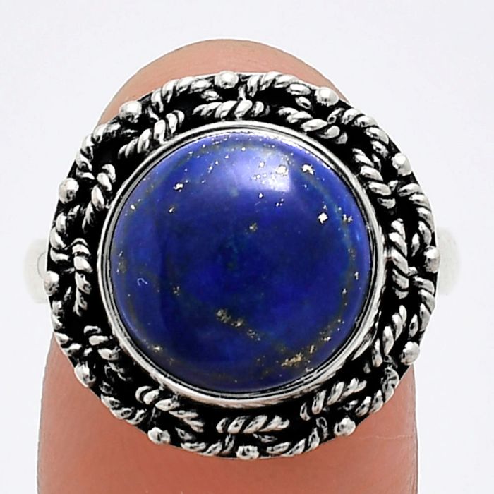 Lapis Lazuli Ring size-8 EXR03820 R-1266, 12x12 mm