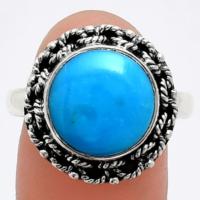 Sleeping Beauty Turquoise Ring size-9.5 EXR03822 R-1266, 12x12 mm