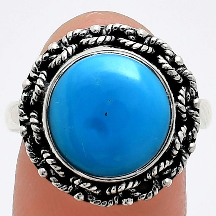 Sleeping Beauty Turquoise Ring size-8.5 EXR03823 R-1266, 12x12 mm