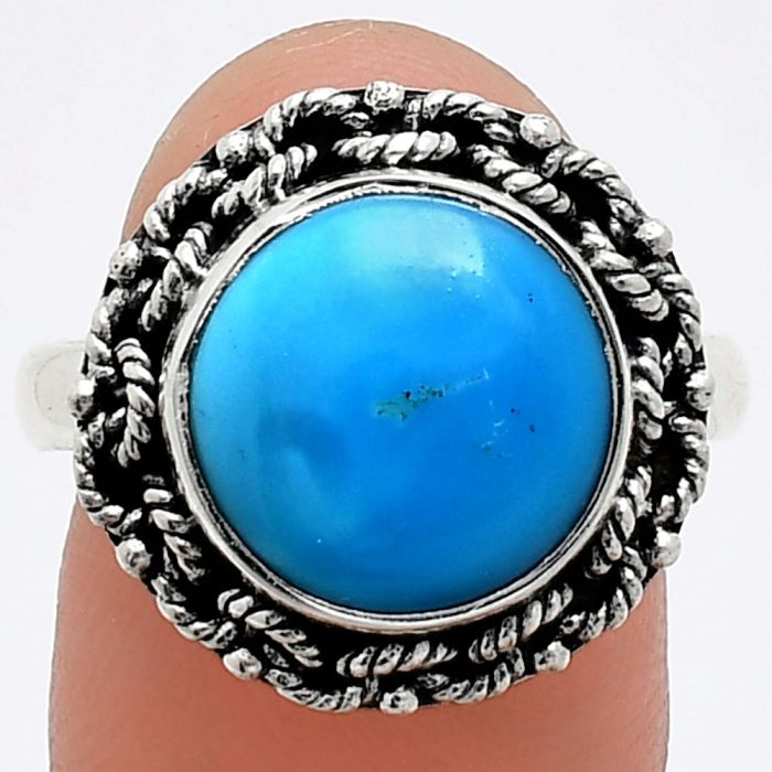 Sleeping Beauty Turquoise Ring size-9 EXR03824 R-1266, 12x12 mm