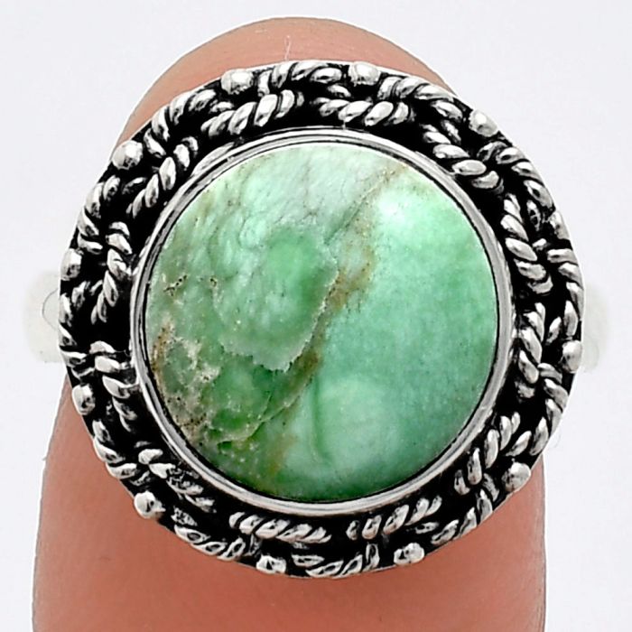 Utah Variscite Ring size-8 EXR03826 R-1266, 12x12 mm