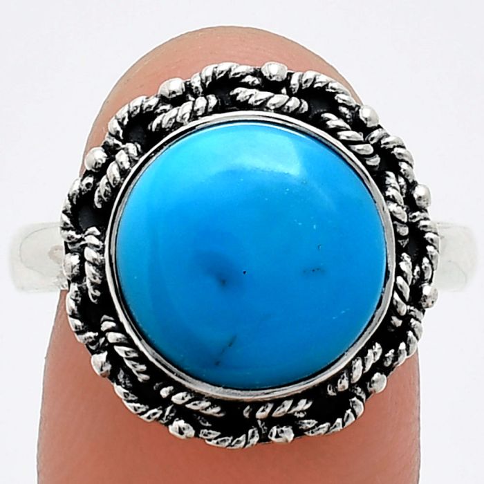 Sleeping Beauty Turquoise Ring size-9.5 EXR03828 R-1266, 12x12 mm