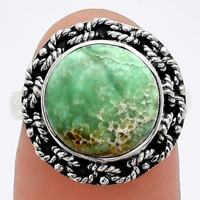 Utah Variscite Ring size-7 EXR03829 R-1266, 12x12 mm