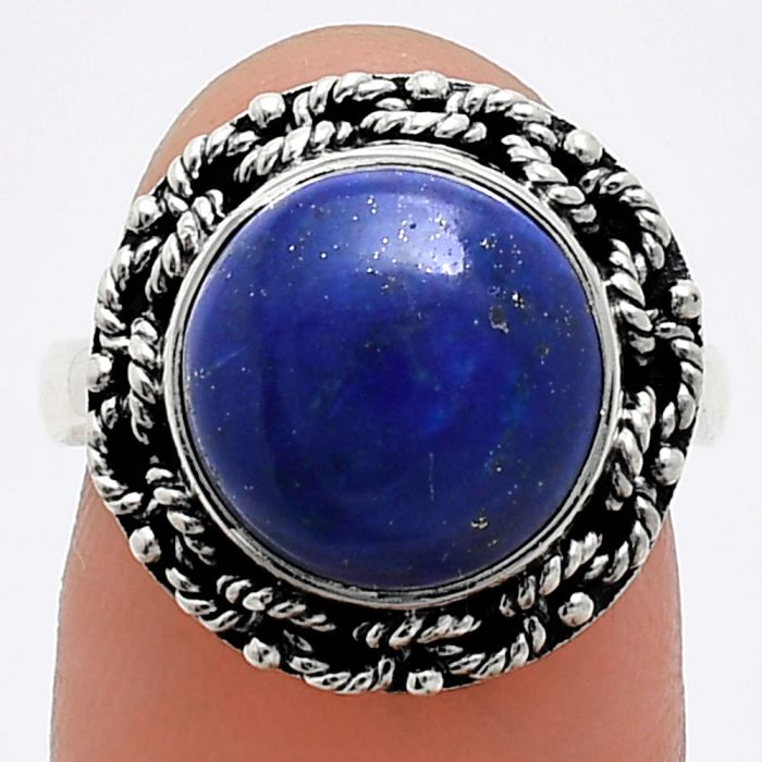 Lapis Lazuli Ring size-7 EXR03830 R-1266, 12x12 mm