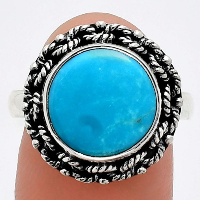 Sleeping Beauty Turquoise Ring size-8.5 EXR03831 R-1266, 12x12 mm