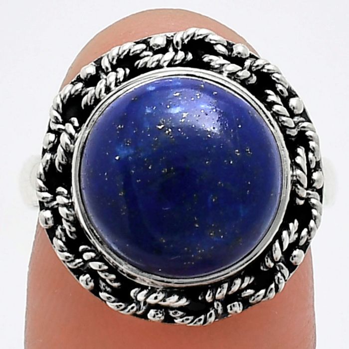 Lapis Lazuli Ring size-7 EXR03833 R-1266, 12x12 mm