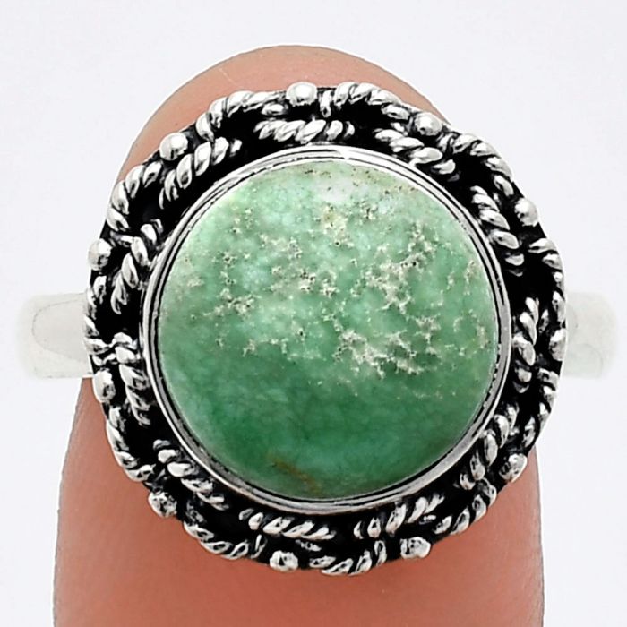 Utah Variscite Ring size-9.5 EXR03834 R-1266, 12x12 mm