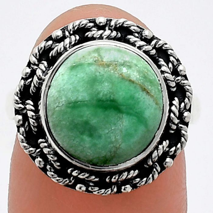 Utah Variscite Ring size-7 EXR03836 R-1266, 12x12 mm