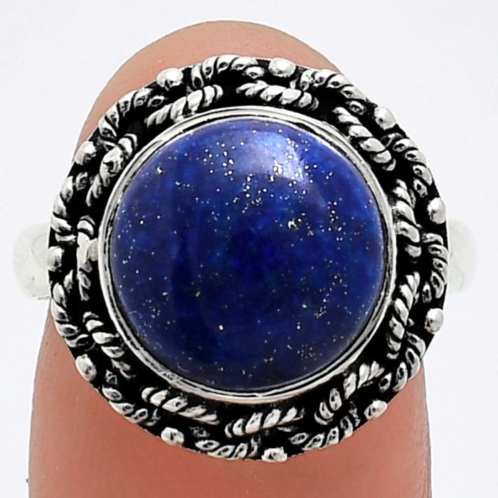 Lapis Lazuli Ring size-8 EXR03839 R-1266, 12x12 mm