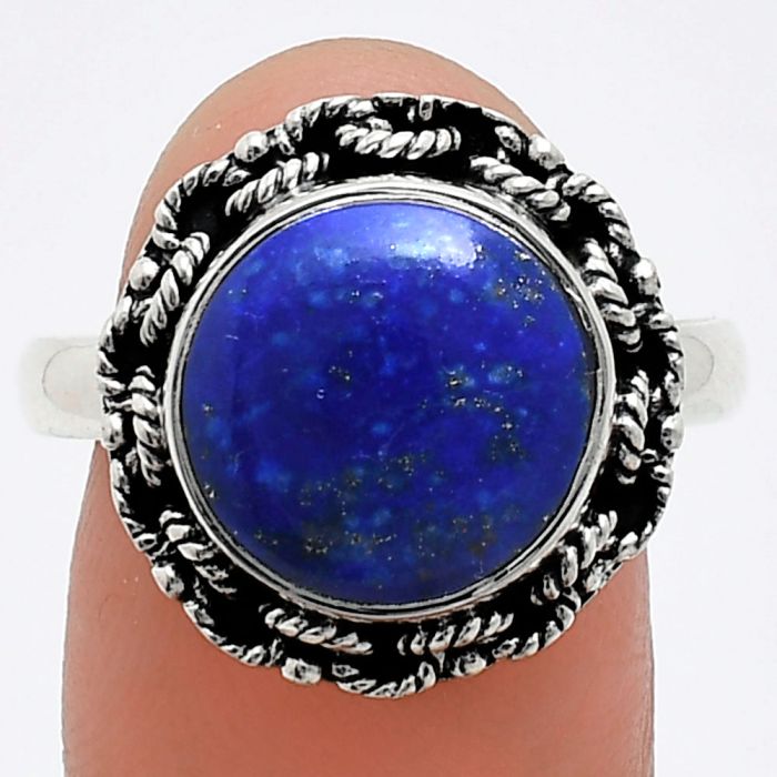 Lapis Lazuli Ring size-9.5 EXR03840 R-1266, 12x12 mm