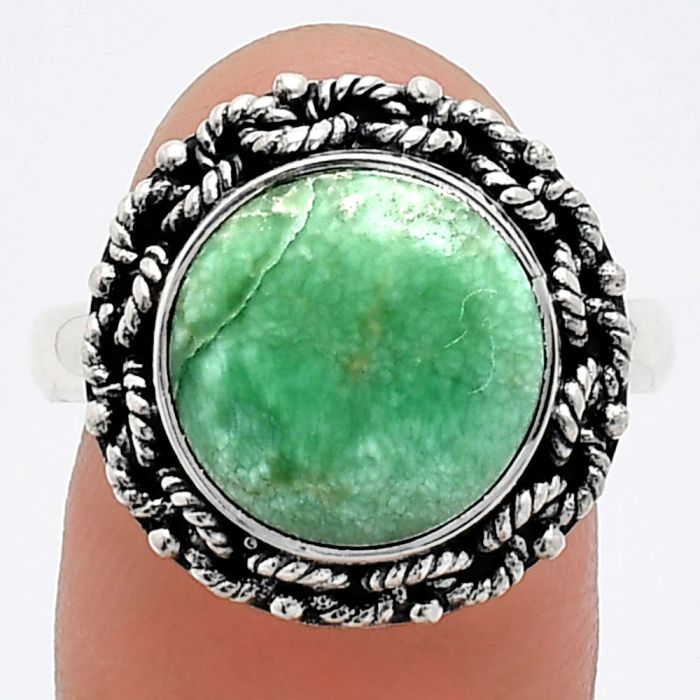 Utah Variscite Ring size-9 EXR03842 R-1266, 12x12 mm