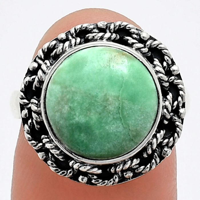 Utah Variscite Ring size-7 EXR03844 R-1266, 12x12 mm