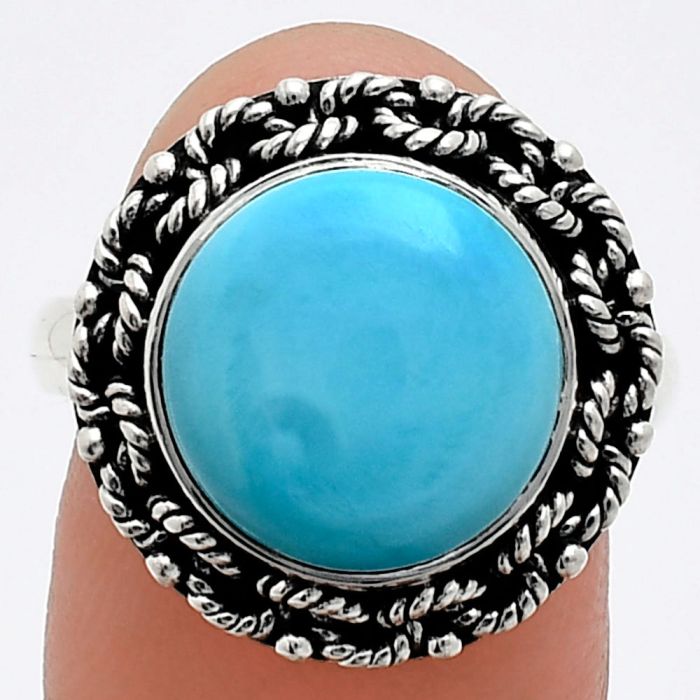 Sleeping Beauty Turquoise Ring size-8 EXR03845 R-1266, 12x12 mm