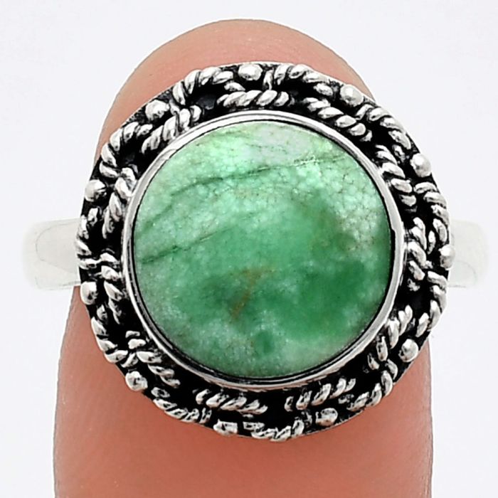 Utah Variscite Ring size-9.5 EXR03846 R-1266, 12x12 mm