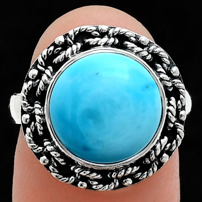 Natural Rare Turquoise Nevada Aztec Mt Ring size-7 EXR03848 R-1266, 12x12 mm