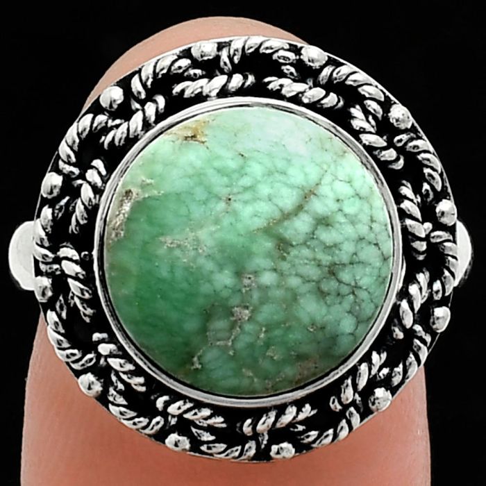 Utah Variscite Ring size-8 EXR03851 R-1266, 12x12 mm